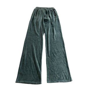SAINTWOODS Velour Track Pants in Sea Blue
